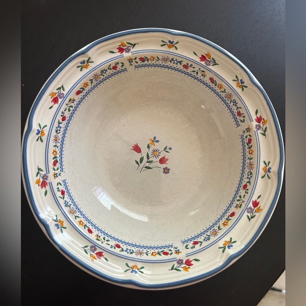 Calico Rimmed Cereal / Soup  Bowls (4)
